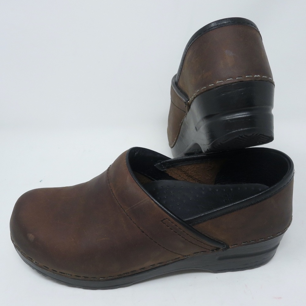 Dansko Professional Leather Antique Brown Clogs Shoes Women’s Size 6.5-7 EU 37